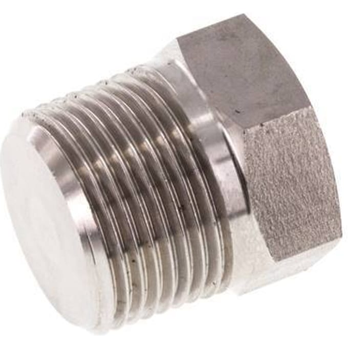 3/4'' NPT Buitendraad RVS Plug met Buitenzeskant 170 Bar - FL1-M-S-034N-E