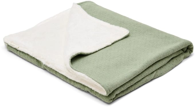 Gebreid wiegdeken - Fleece – Groen – Essentials