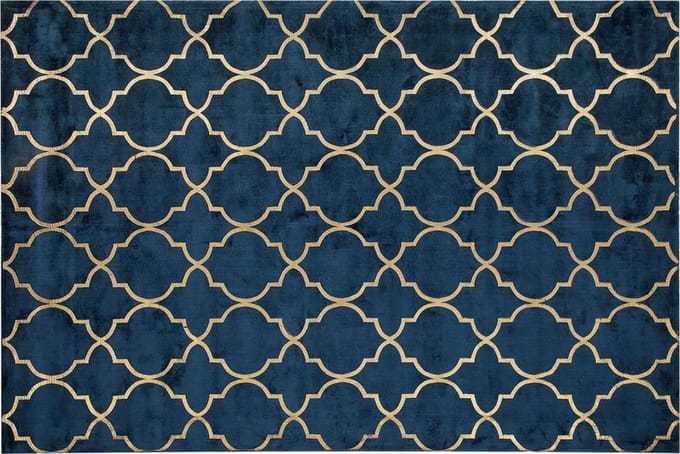 YELKI - Vloerkleed - Donkerblauw - 80 x 150 cm - Viscose