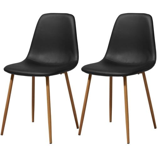 LIVARNO Set van 2 eetkamerstoelen, stalen poten in eikenlook