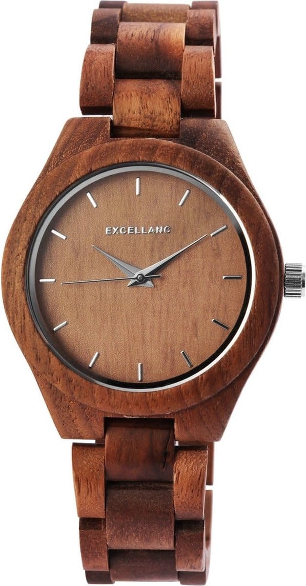 Excellanc horloge - walnoot dames
