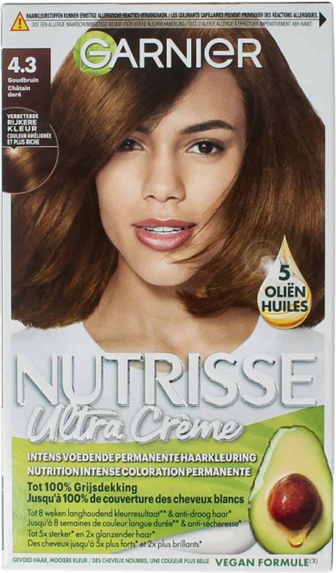 Garnier Nutrisse Ultra Crème 4.3 Goudbruin - Intens voedende permanente haarkleuring