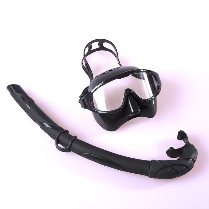 Nieuwe anti-condens snorkelset met groot frame Anti-fog two-piece set wit