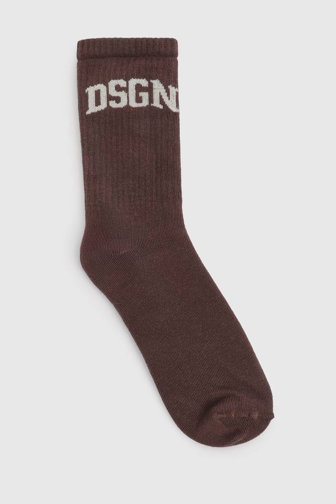 Dames Dsgn Studio Collegiate Sportsokken | Dark Chocolate