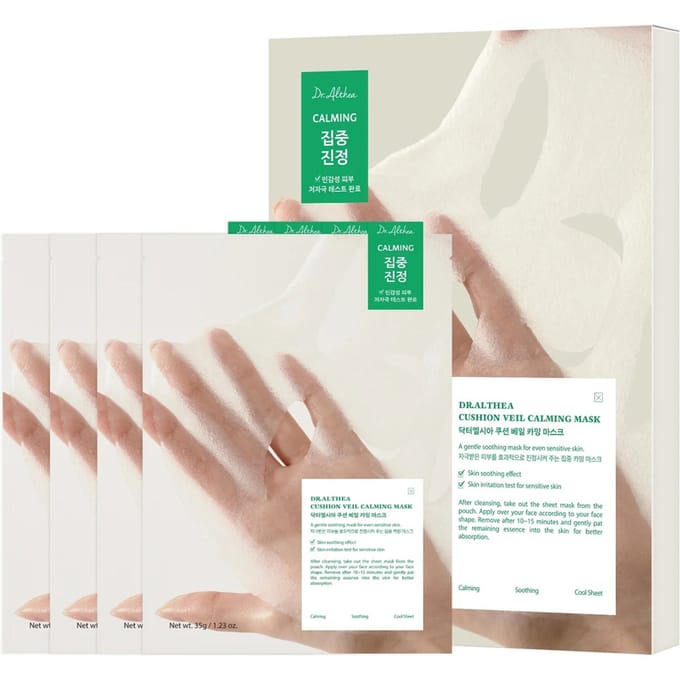 Dr. Althea Cushion Veil Masque Tissu Apaisant Hydratation 35g*4Pièces