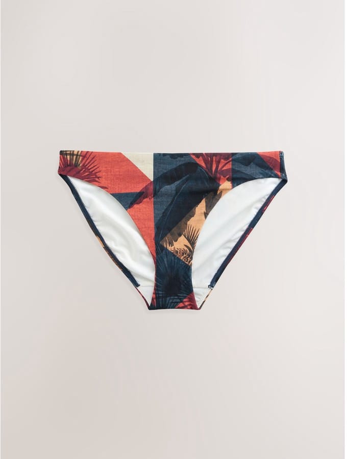 Next - Dames - Hoog uitgesneden bikinislip met print - Blauw