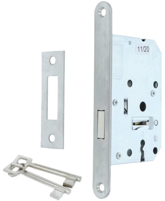 Kastslot inclusief 2 sleutels met RVS voorplaat 20x174 mm