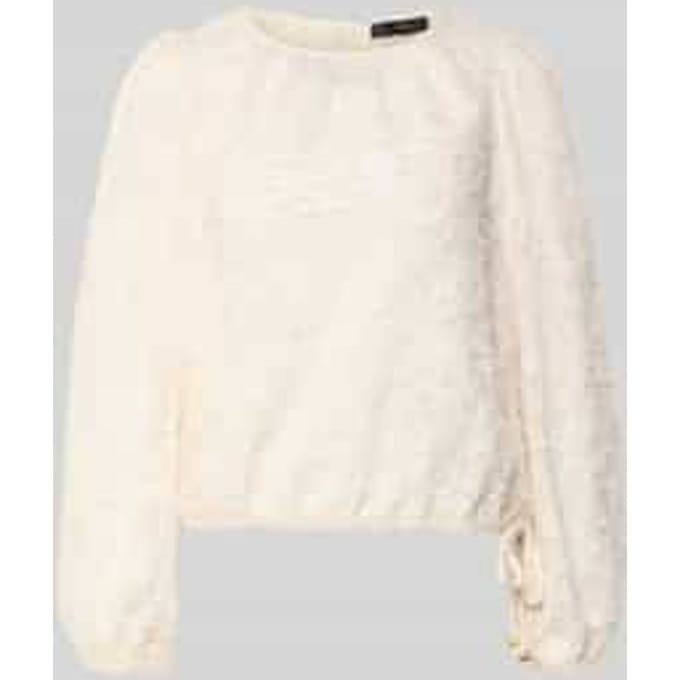 regular fit blouse met franjes en ronde halsuitsnijding