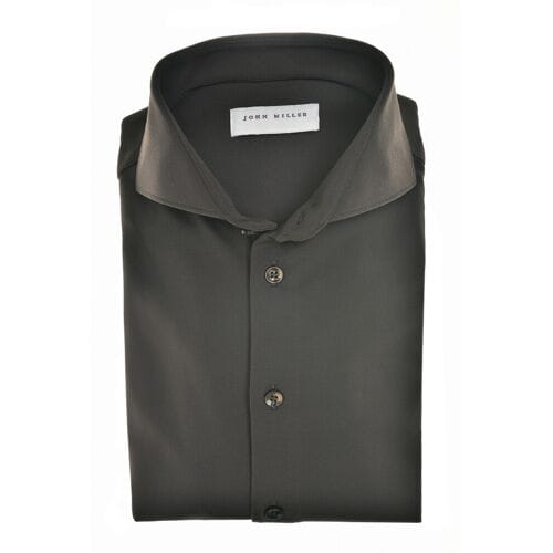 John Miller Overhemd Plain Color Hyperstretch Cutaway Collar Donker Groen / male