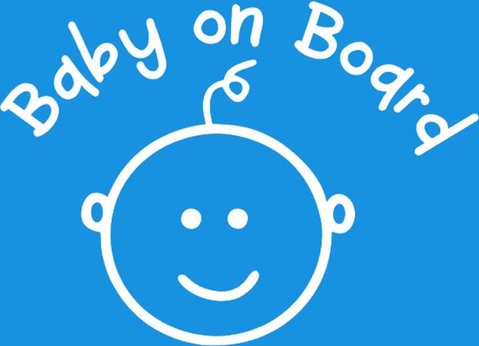 Baby on board - autosticker, baby aan boord autosticker