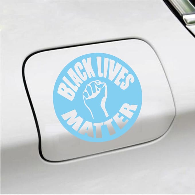 Bumpersticker - Black Lives Matter - 15 X 15 - Licht Blauw