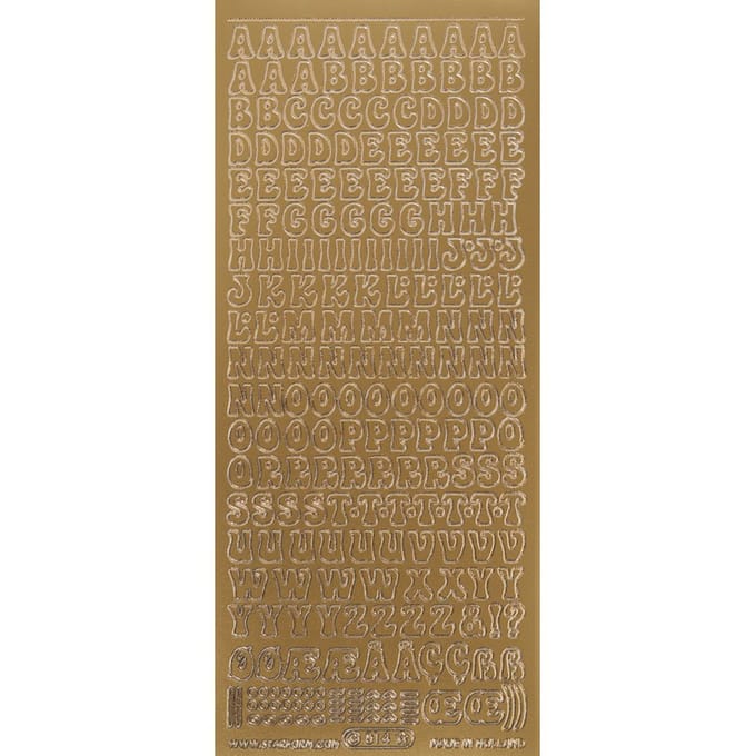 Reliëfsticker "Grote letters" - Goud