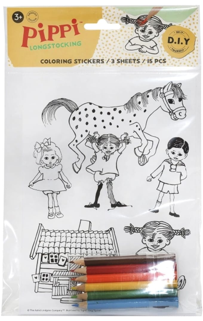 Kinderboeken Pippi inkleurbare stickers - creatieve speelpret.