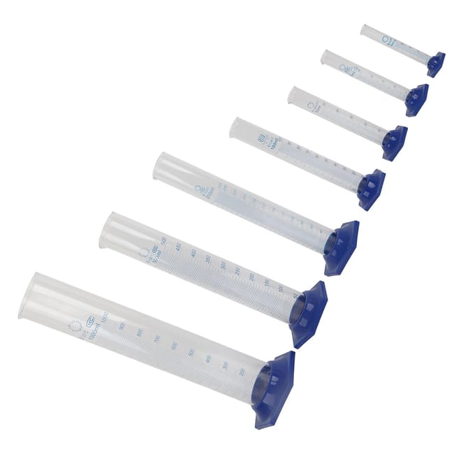 7PCS Cylindre de Mesure d'Expérience Verre Borosilicaté Cylindre Gradué Ustensiles de Laboratoire white