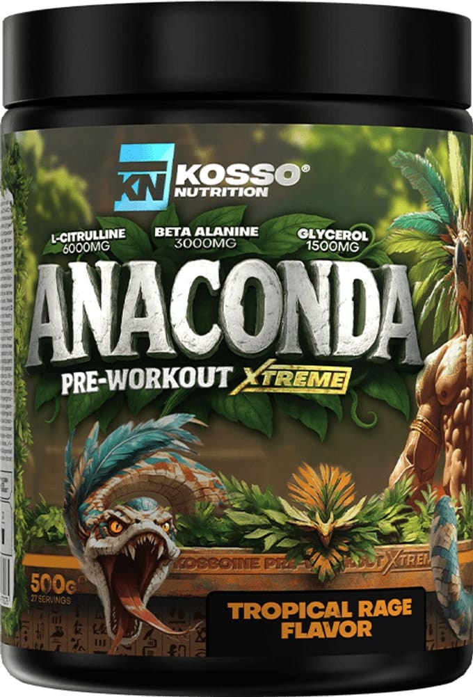 Kosso Nutrition – Anaconda – Pre-Workout – Tropical Rage Smaak – 6000mg L-Citrulline – 500g