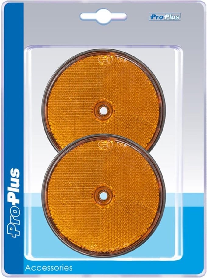 ProPlus Reflector met schroefbevestiging - Rond - Oranje - 80 mm - 2 stuks