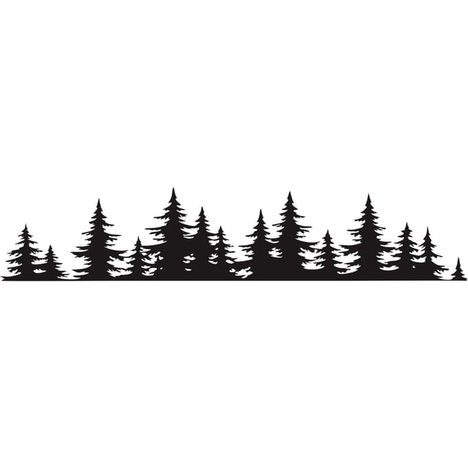 Pine Tree Forest Auto Sticker Vinyl Decal Raam Auto Body Decor Sticker zwart