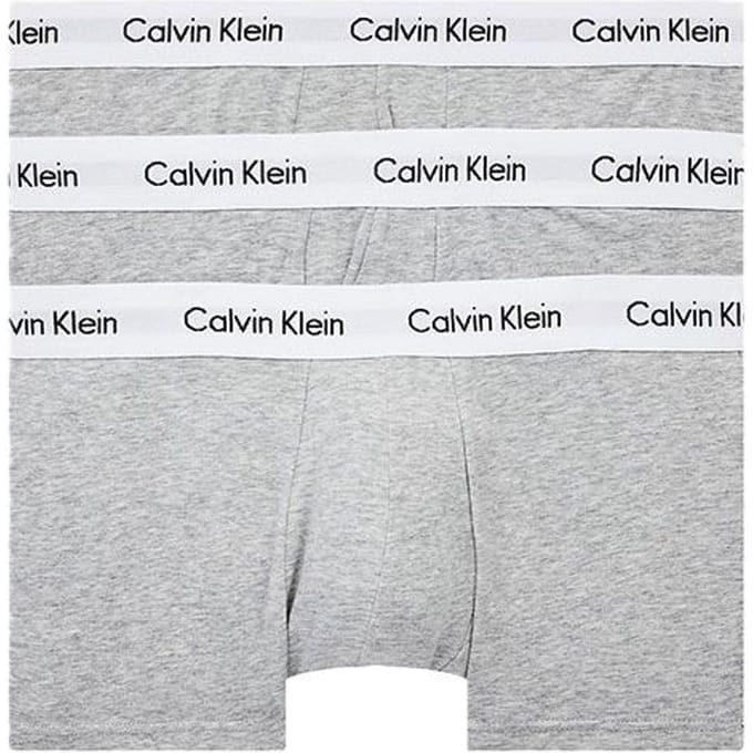 Calvin Klein Logo Low Rise Boxer Briefs 3-pack Heren ondergoed Grijs U2664GKS0 S white