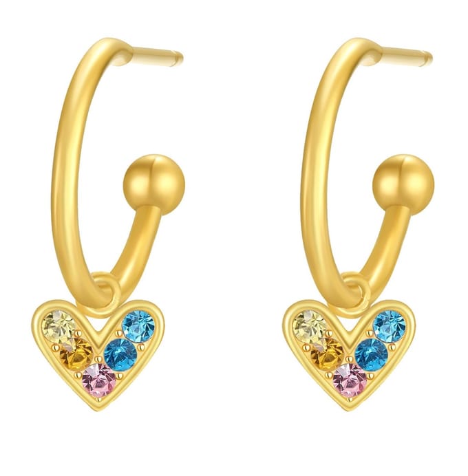 Oorbellen Hart - RVS - 12x20 mm - Goudkleurig – valentijn – cadeau