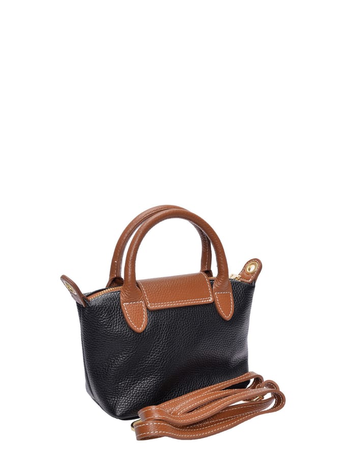 Roberta M Zwart Rundleer Tas