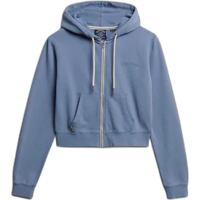 Superdry - Essential Logo Cropped Zip Hoodie - Dames - Hoodies