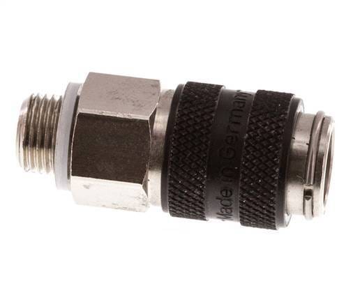 Vernikkeld Messing DN 5 Zwart Luchtkoppeling Snelkoppeling G 1/8 inch Buitendraad - CLS5-M-BN-BLA-018