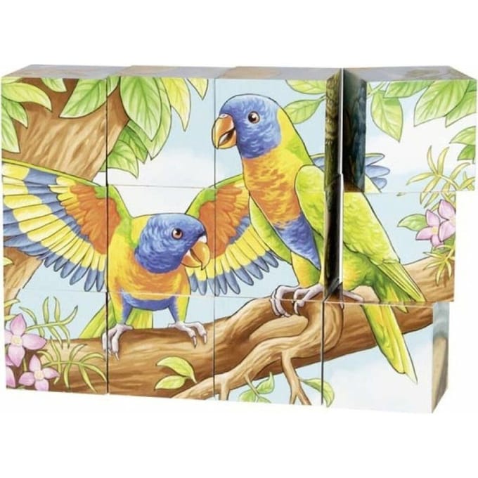 GOKI Blokkenpuzzel - Australische Dieren - 6 Puzzelkanten - Hout
