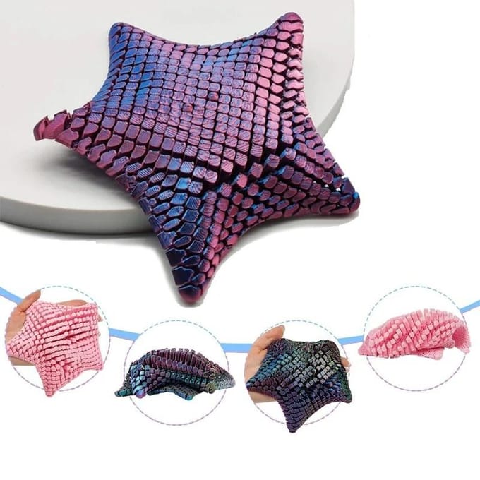 3D Geprinte Squishy Zeester Flexibat Fidget Bureau Speelgoed - Leuke Zeester Bureau Decoratie, Unieke Bureau Decoratie Flexibele Zeester Cadeau