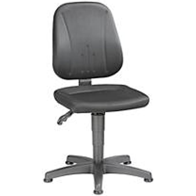 Werkstoel Unitec, stoffen bekleding, glijders, visa zwart