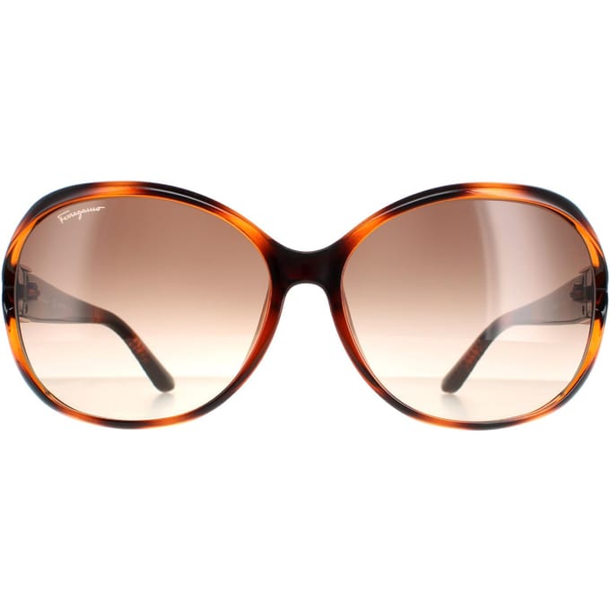 Salvatore Ferragamo Oval Dames Tortoise Bruin Gradiënt SF770SA