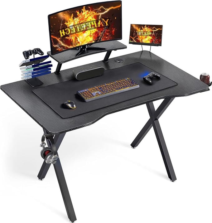 Groot oppervlak gamingbureau - computer 110 x 70 x 91 cm - ergonomische muismat - kantoor en thuis