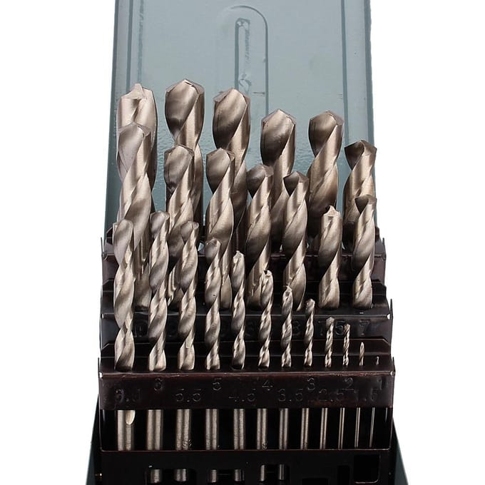 Ensemble de forets métalliques hélicoïdaux HSS de haute qualité 25 pièces Outil de forage 1 ?13 mm Neuf blanc