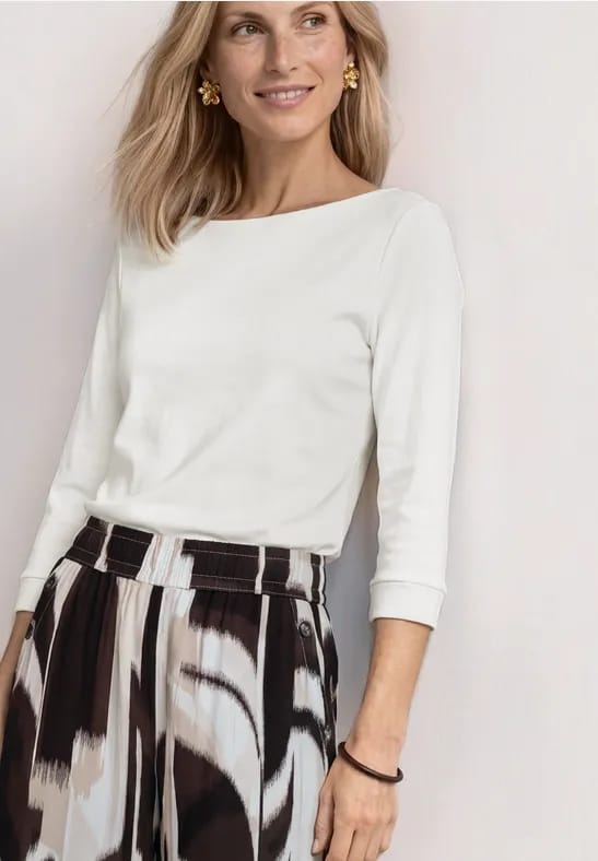Shirt met 3/4-mouwen en een boothals