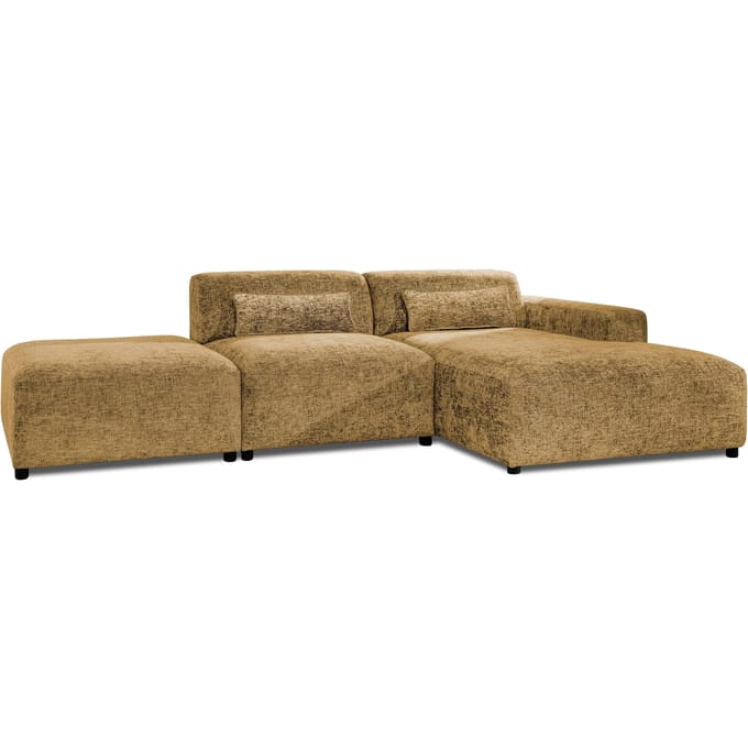 Hoekbank Rizza chenille rechts met hocker | NADUVI Collection