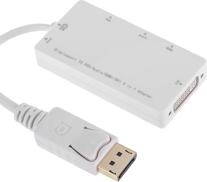 BeMatik - DisplayPort naar VGA Audio HDMI DVI-adapter Wit