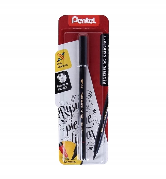 Pentel Dubbelzijdige Kalligrafie Stift - Zwart
