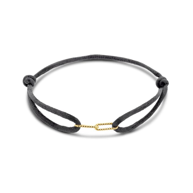 Armband Satijn 13 - 26 Cm 14K Goud Met Rubber/Nylon/Leer