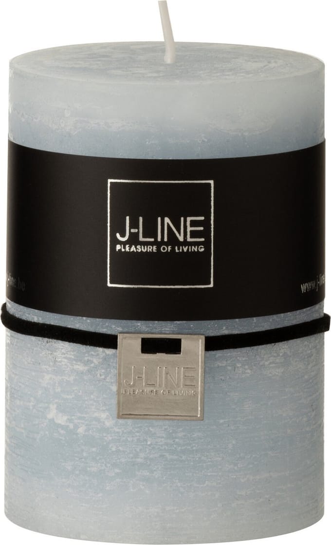 J-Line cilinderkaars - lichtblauw - medium - 42U - 6 stuks