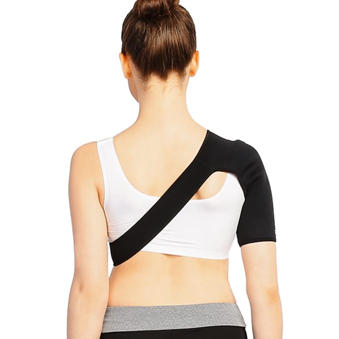 Compressie Rechter Schoudersteun Brace, Neopreen Armstabilisator Schouwer Mouw black