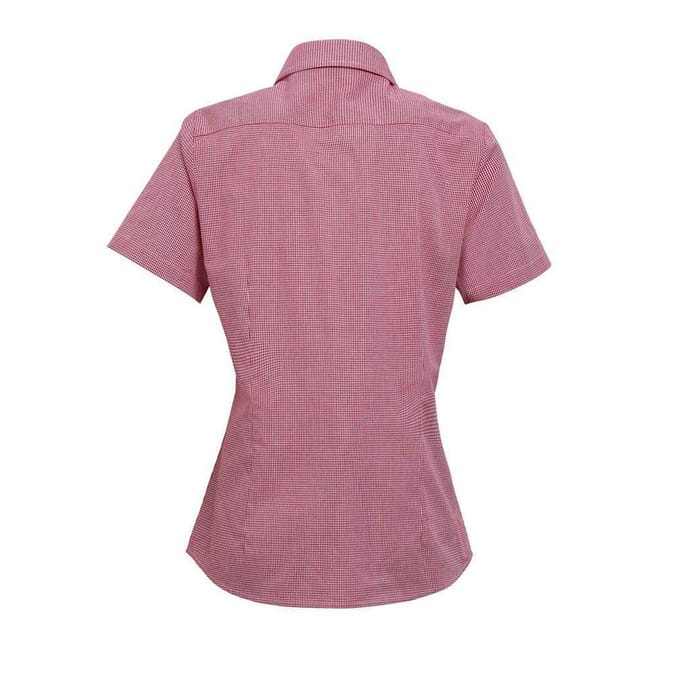 Premier Dames/Dames Gingham overhemd met korte mouwen (Rood/Wit)