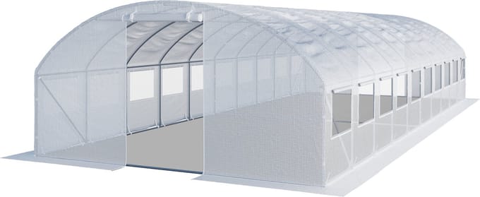 Tunnelkas 4x10m PE-zeil 180g/m² wit transparant