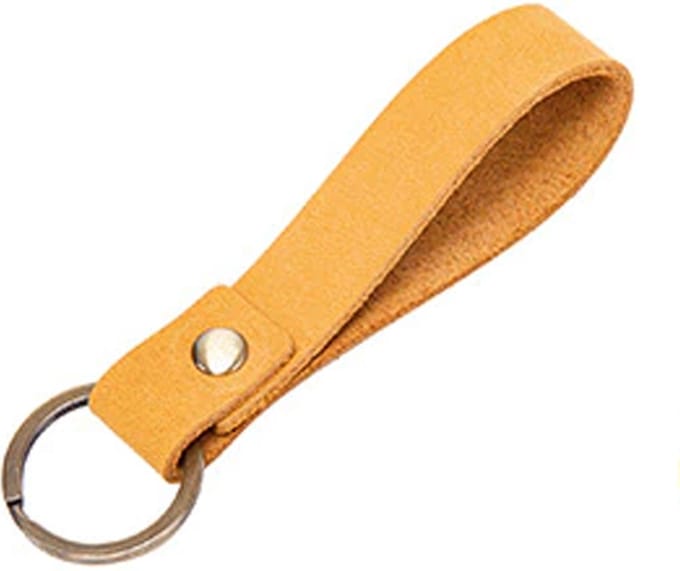 Sleutelhanger Lus Leer Camel met Sleutelring