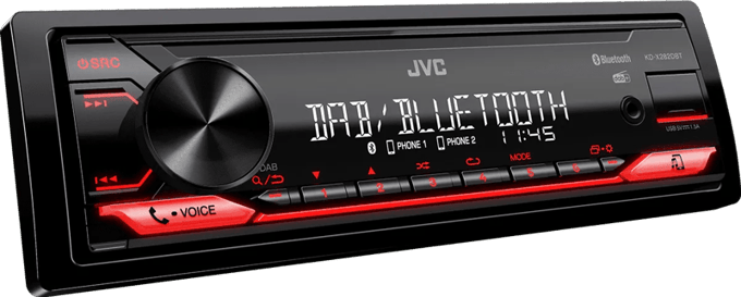 JVC KD-X282DBT Autoradio - Rood - inclusief DAB antenne