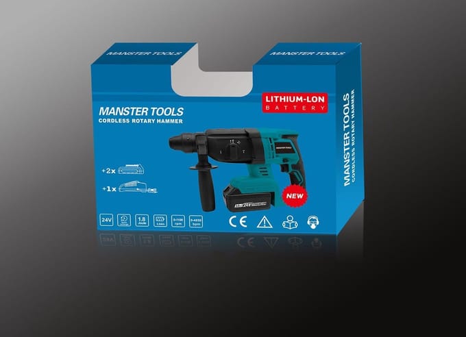 SNOERLOZE BOORPONSENSET - TWEE 24V / 3AH-BATTERIJEN