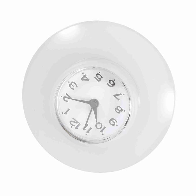 Badkamer Keuken Spiegel Zuignap Wandklok Douche Waterdicht Quartz Klokken Decoratie Wit wit