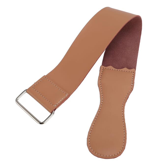 Strop d'affûtage Double couche Réutilisable Cuir PU Strop de barbier droit pour usage domestique et en salon brown