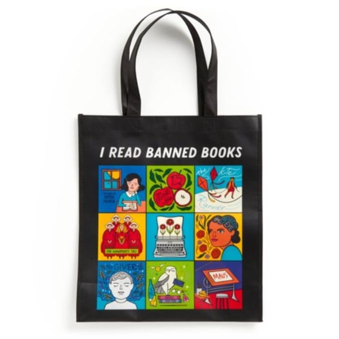 I Read Banned Books Reusable Shopping Bag - Mudpuppy