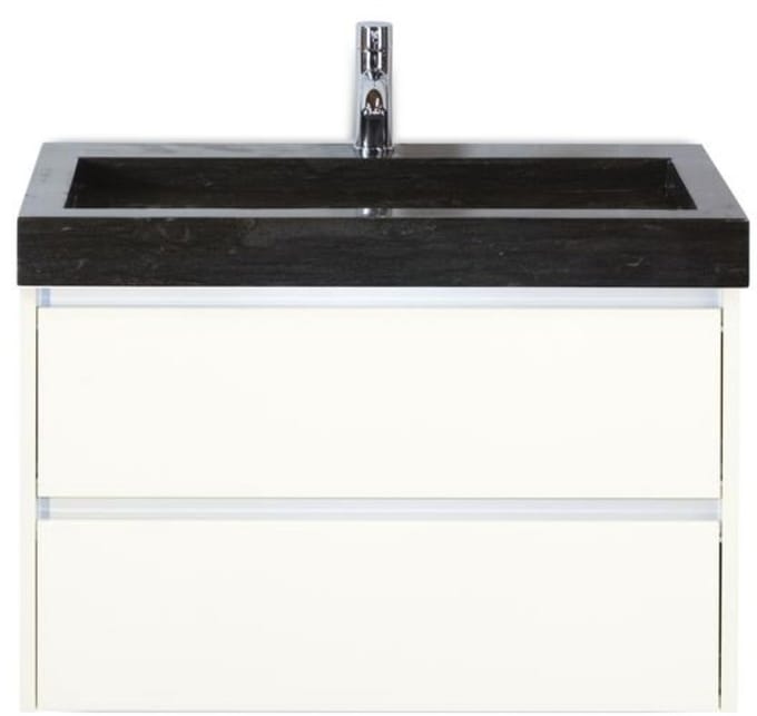 Dante Badmeubelset 80 cm - Wit Hoogglans - Wastafel Hardsteen Wit Lucca