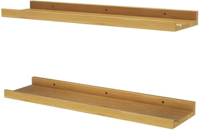 Vicco Linus Wandplank – 60 x 4 cm Set van 2 Natuurlijk hout