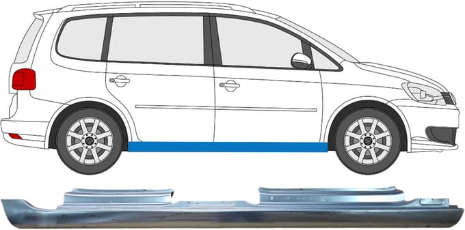 Volledige dorpel voor Volkswagen Touran 2010-2015 / Rechts